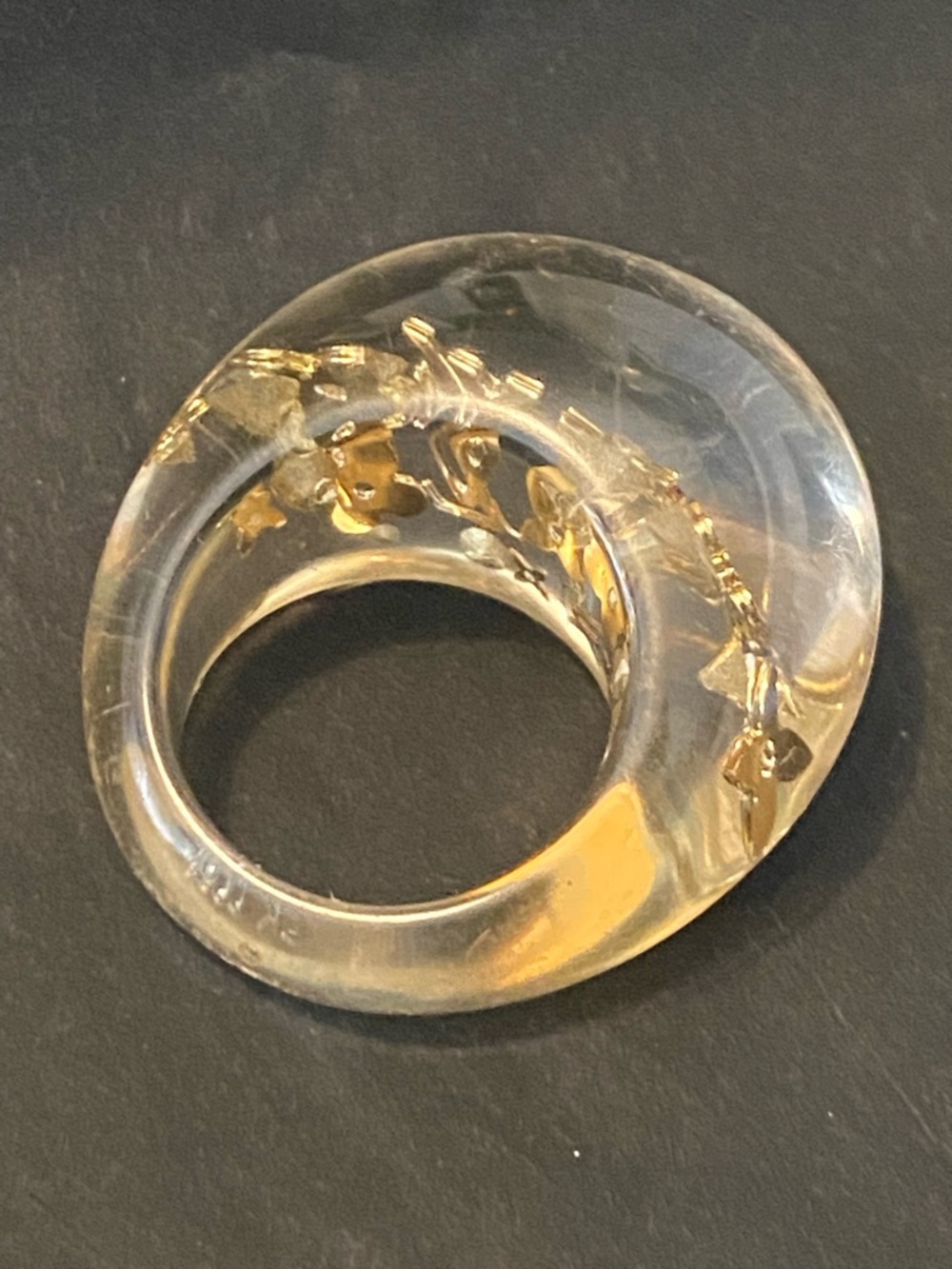 Louis Vuitton Clear Ring with Gold Monogram Accents - Picture 5 of 9